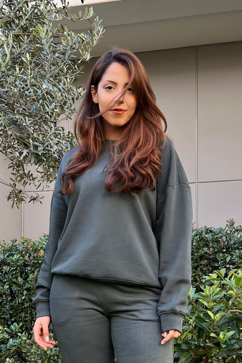 OVER THE CLOUDS GRİ OVERSIZE SWEATSHIRT - Sweatshirtler - BIRDIEJAY
